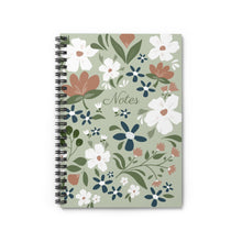 Load image into Gallery viewer, Green Floral Notebook - Lined Paper
