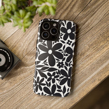 Load image into Gallery viewer, Black and White Floral Phone Case