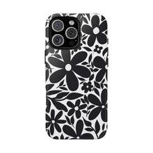 Load image into Gallery viewer, Black and White Floral Phone Case