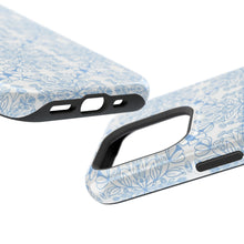 Load image into Gallery viewer, Phone Case - Blue Floral Print Tough Case with MagSafe