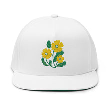 Load image into Gallery viewer, Embroidered Yellow Wildflower Flat Bill Cap