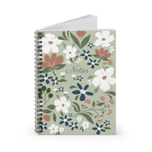 Load image into Gallery viewer, Green Floral Notebook - Lined Paper