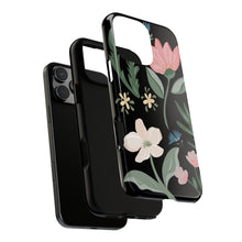 Load image into Gallery viewer, Black Floral Phone Case
