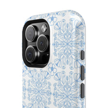 Load image into Gallery viewer, Phone Case - Blue Floral Print Tough Case with MagSafe