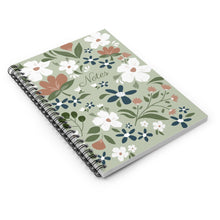 Load image into Gallery viewer, Green Floral Notebook - Lined Paper