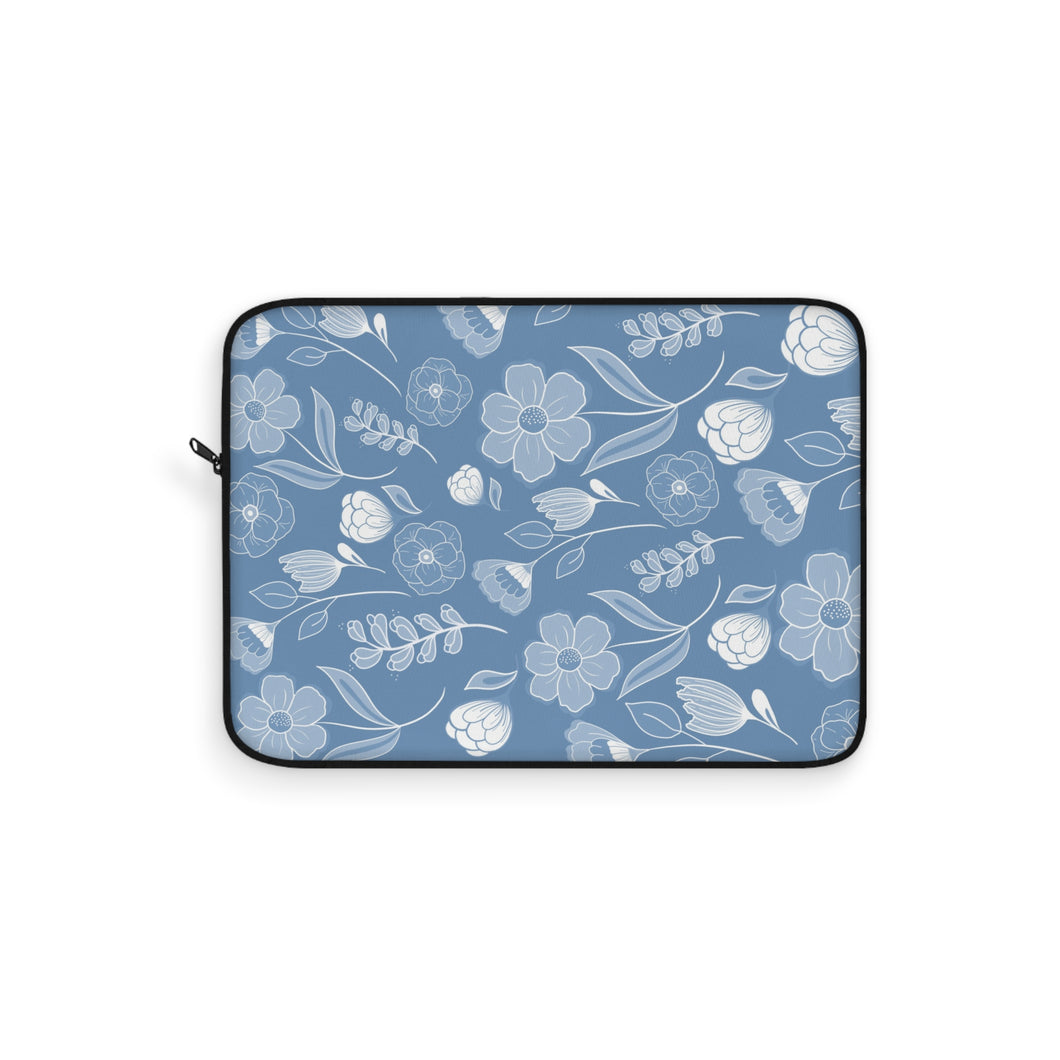 Blue Floral Laptop Sleeve