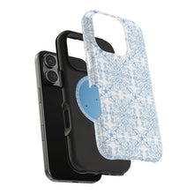 Load image into Gallery viewer, Phone Case - Blue Floral Print Tough Case with MagSafe

