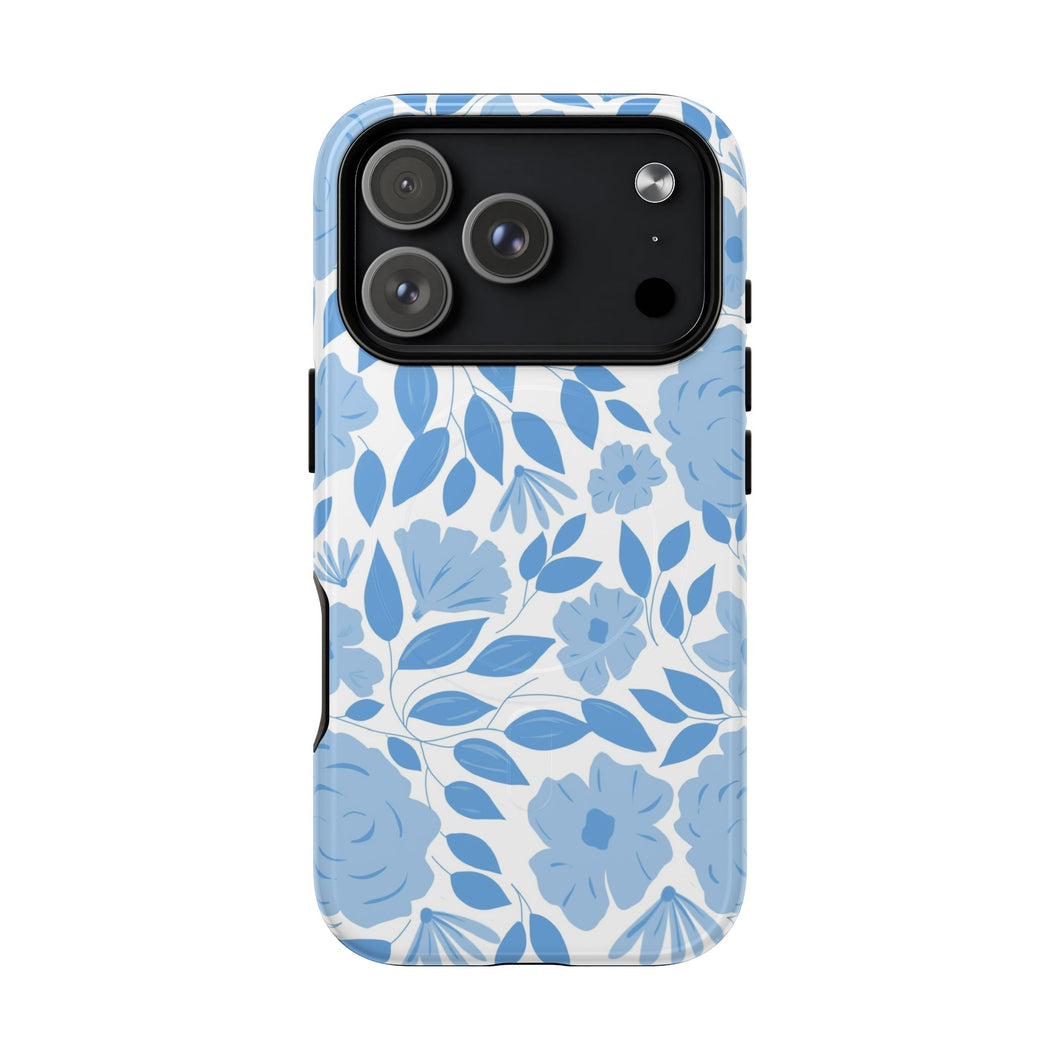 Copy of Magnetic Phone Case with Blue Floral Design, now available for I-phone 17.