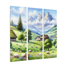 Load image into Gallery viewer, Acrylic Prints - 3 Panel Mountain View Painting of Switzerland.
