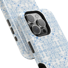 Load image into Gallery viewer, Phone Case - Blue Floral Print Tough Case with MagSafe
