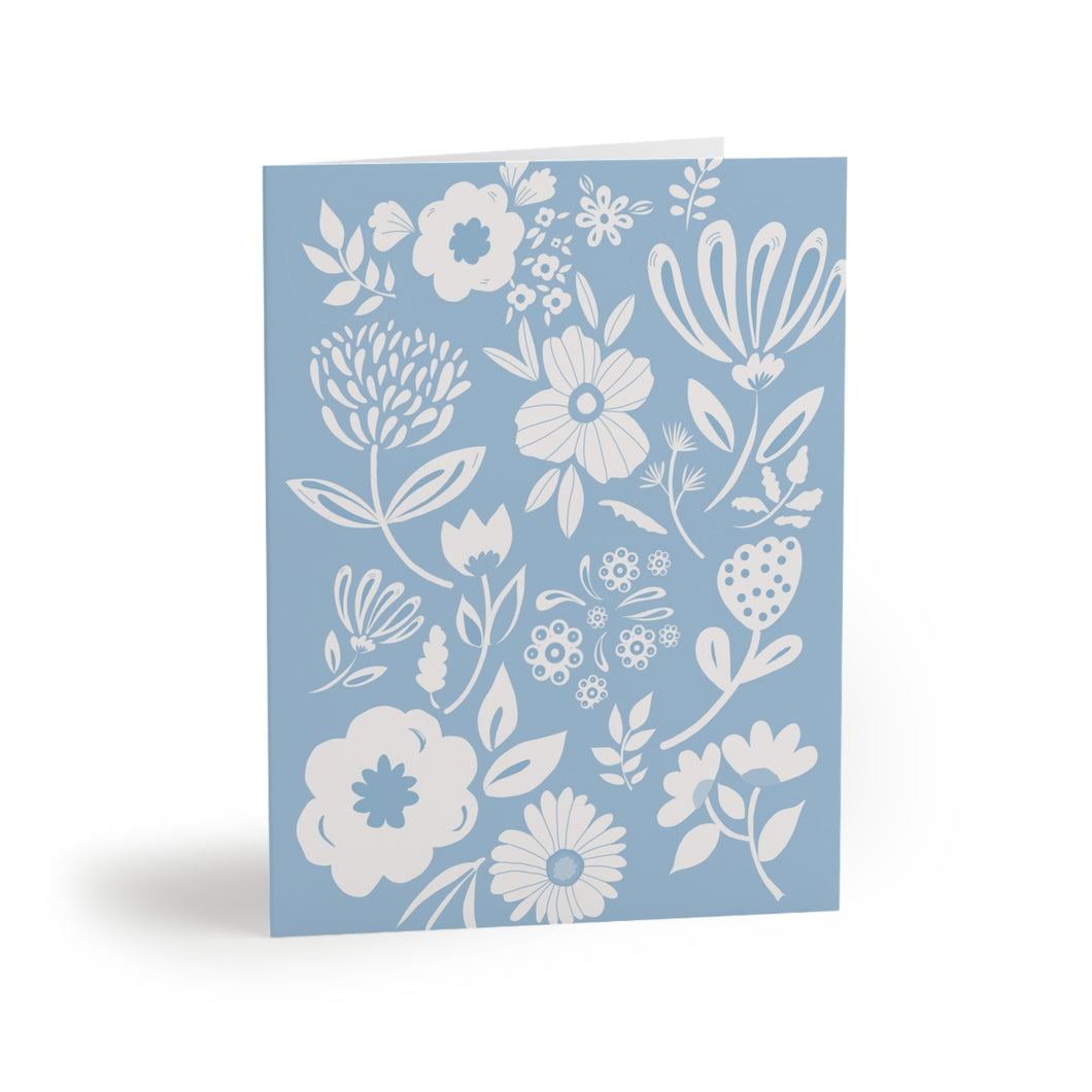 Blue and White Floral Card