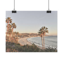 Load image into Gallery viewer, Poster Print Laguna Beach Palm Trees Watercolor Art
