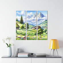 Load image into Gallery viewer, Acrylic Prints - 3 Panel Mountain View Painting of Switzerland.
