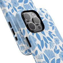 Load image into Gallery viewer, Copy of Magnetic Phone Case with Blue Floral Design, now available for I-phone 17.
